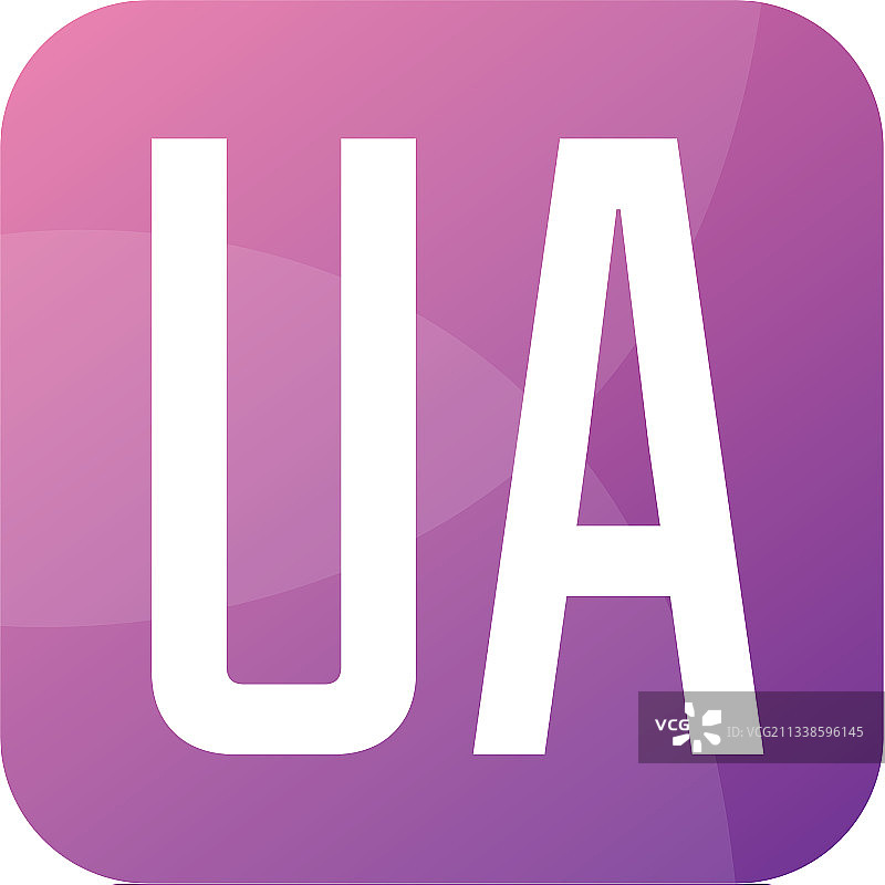 具有简约风格的UA字母标志设计图片素材