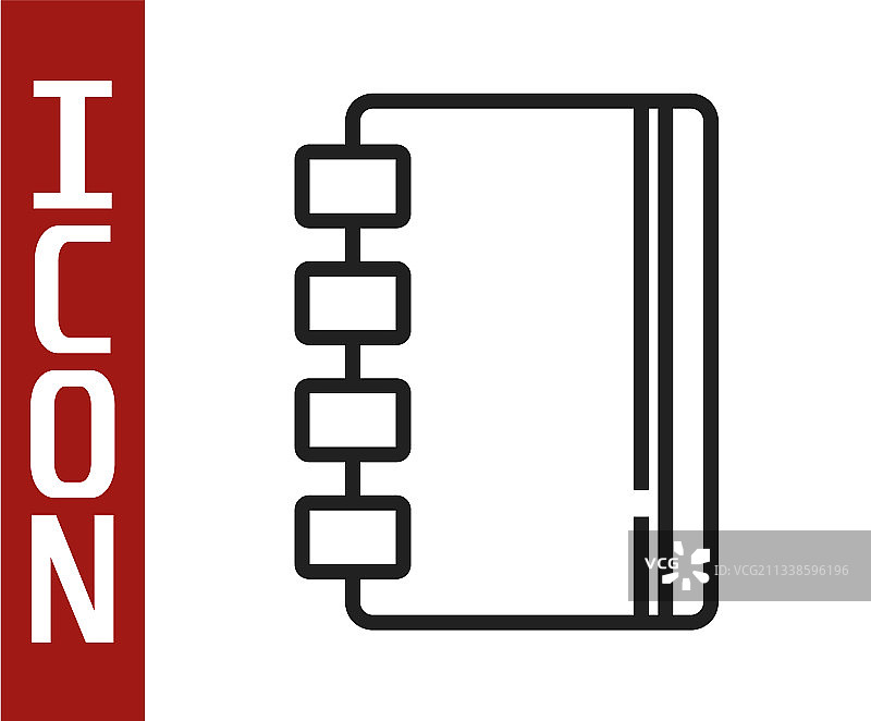 白色背景黑色线条笔记本图标图片素材