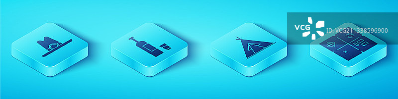 2.5D西部牛仔帽威士忌酒瓶图片素材