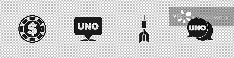 赌场筹码美元UNO纸牌飞镖套装图片素材
