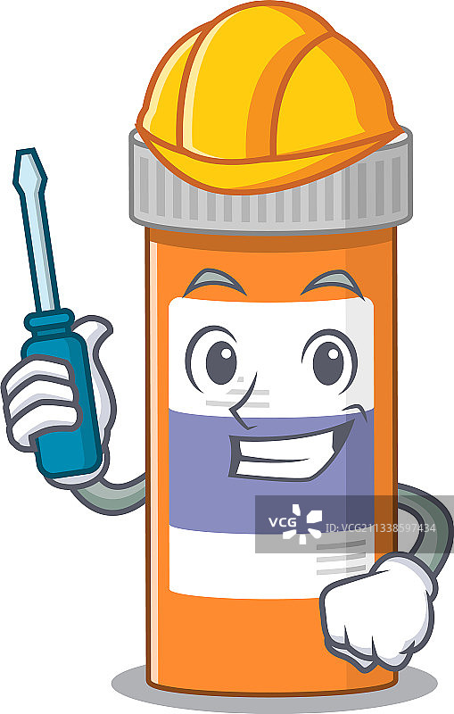 药瓶的卡通形象，用作汽车图片素材