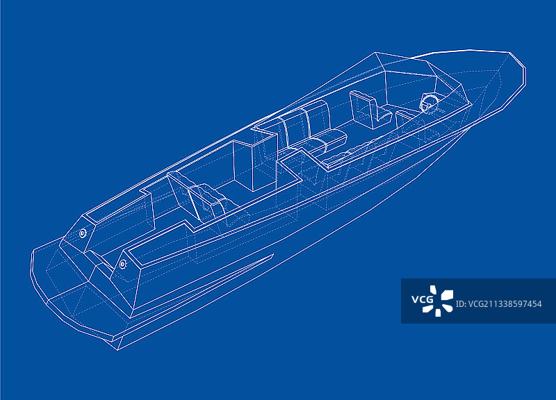 带座位的现代船只图片素材
