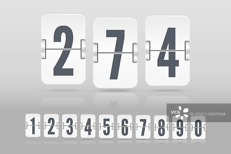 带有数字的白色翻转记分牌图片素材