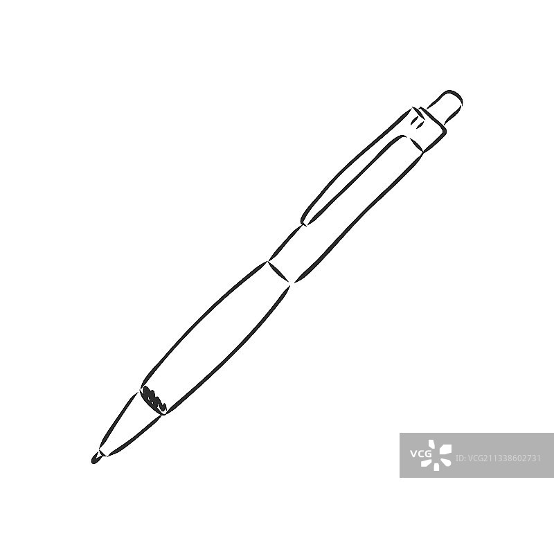 白色背景上的徒手线性笔触图片素材