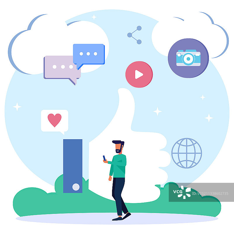 卡通人物社交媒体图形图片素材