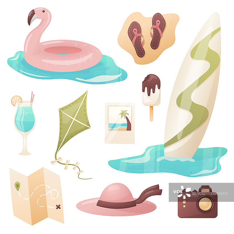 白色背景上的图像合集图片素材