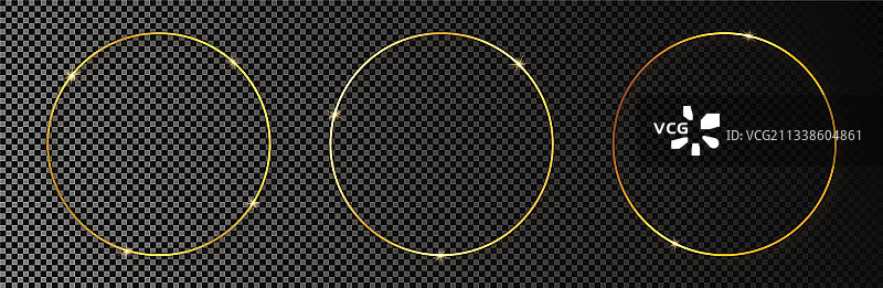 金色发光圆形框架图片素材