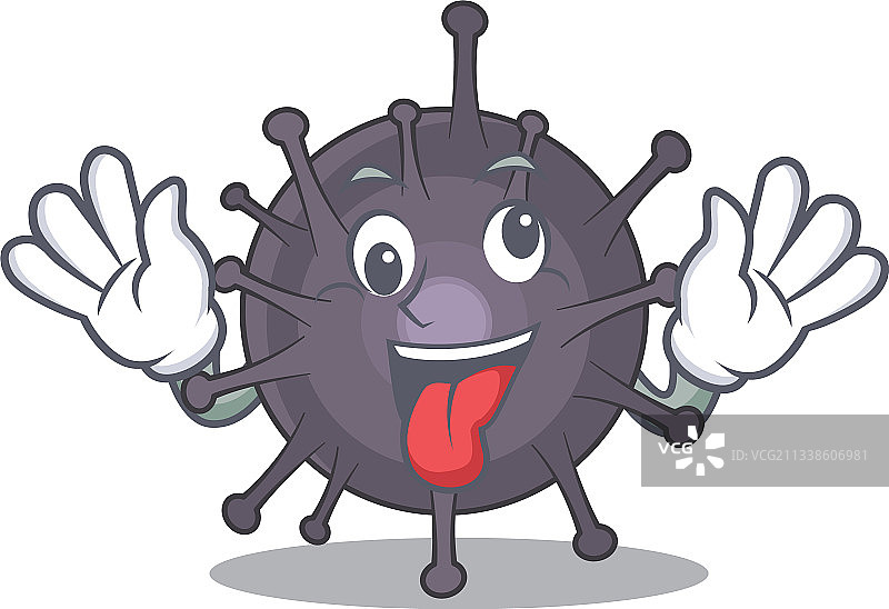 沙门氏菌的滑稽疯狂表情吉祥物图片素材