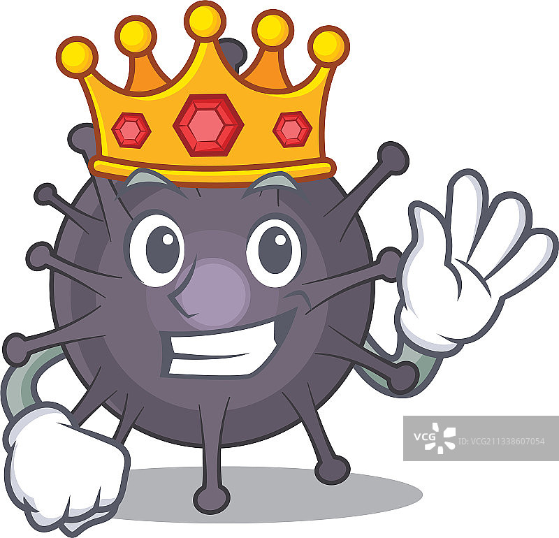 戴金色皇冠的沙门氏菌漫画图片素材