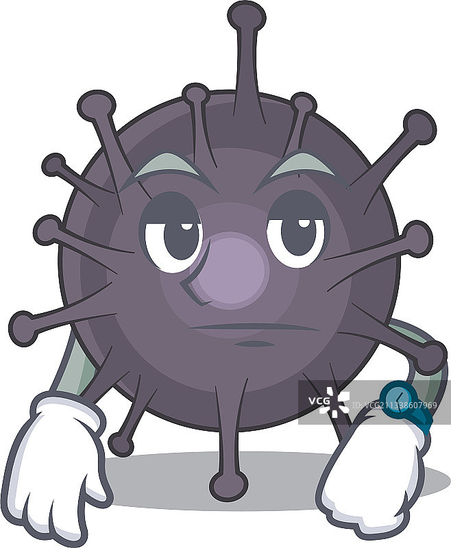 带有等待手势的沙门氏菌吉祥物设计图片素材