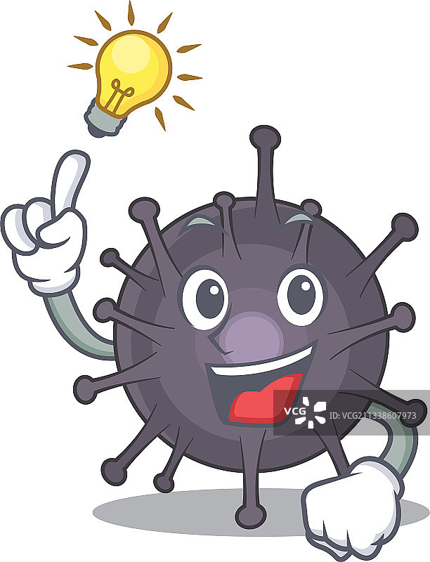 天才沙门氏菌吉祥物有了主意图片素材