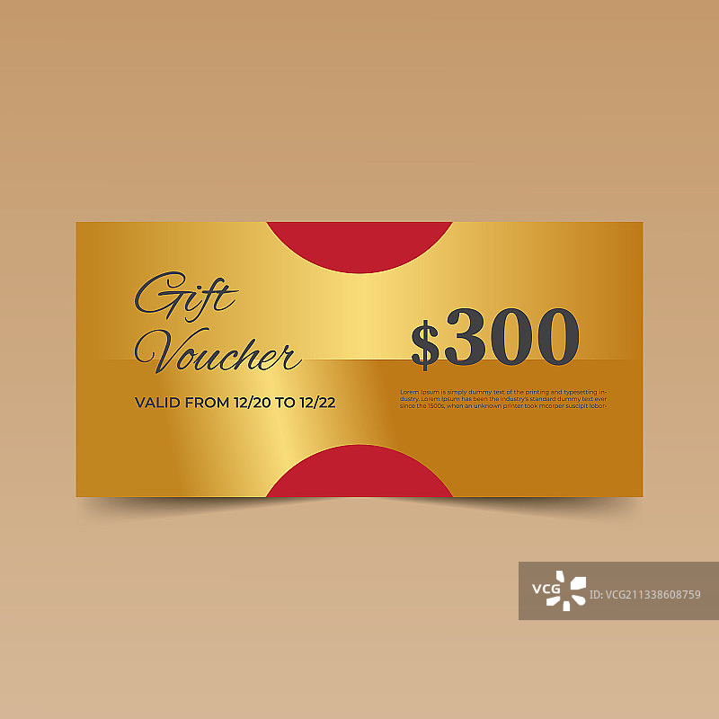 金色礼券设计模板图片素材