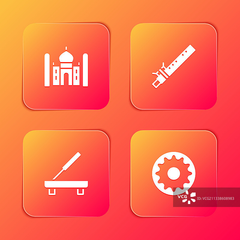 泰姬陵竹笛印度香薰水疗套装图片素材