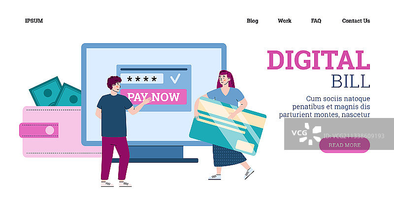 用于在线管理数字账单的服务App图片素材