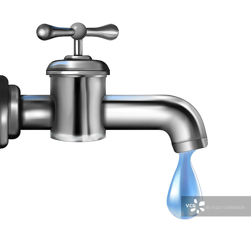 逼真3D金属水龙头图片素材
