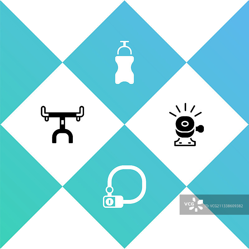 自行车车把锁运动水壶图片素材