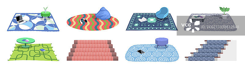 地毯和垫子地板垫套装图片素材