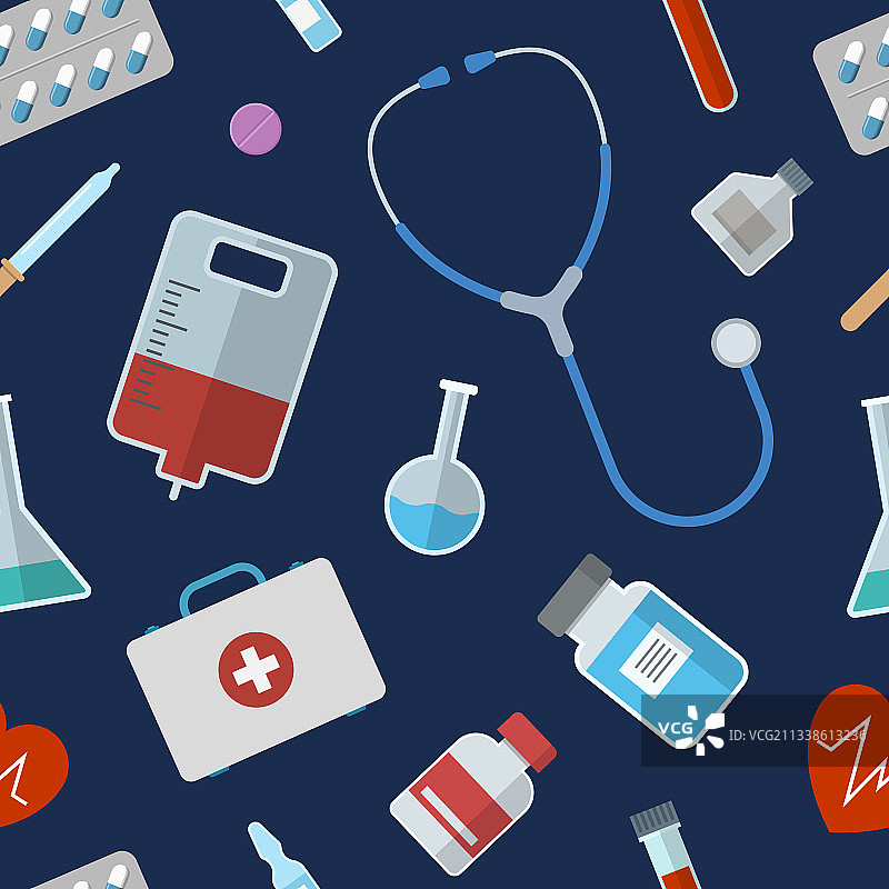 医疗图标医院无缝图案图片素材