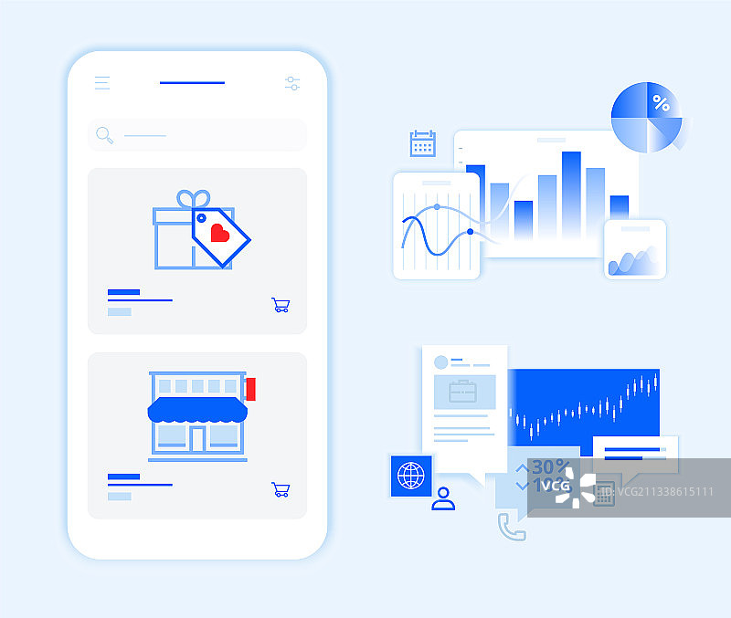 智能手机元素和banner模板图片素材