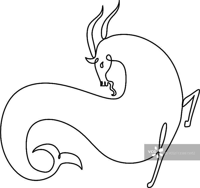 摩羯座单线标志图片素材