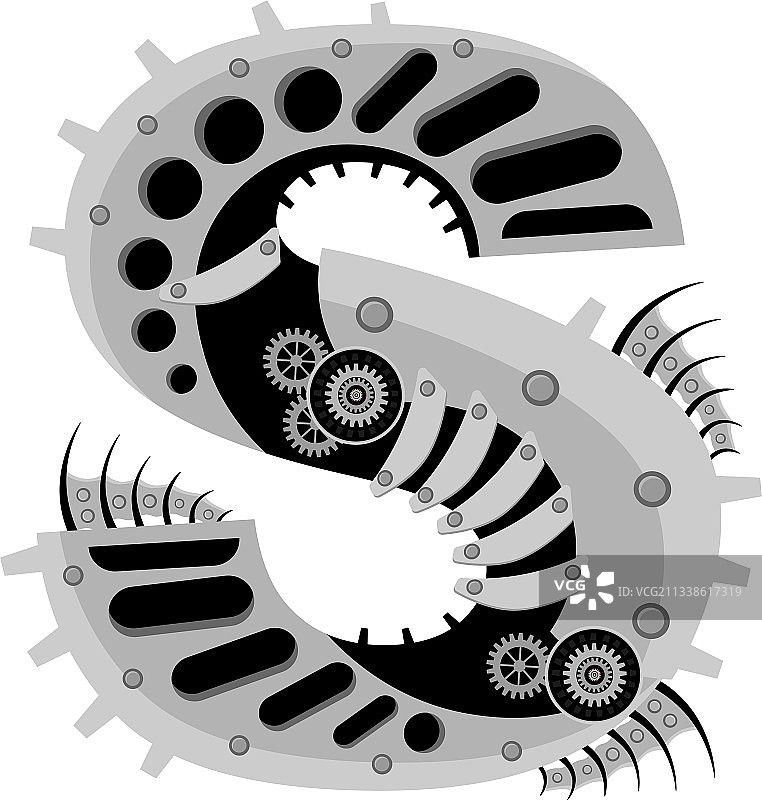 金属风格字母S设计图片素材