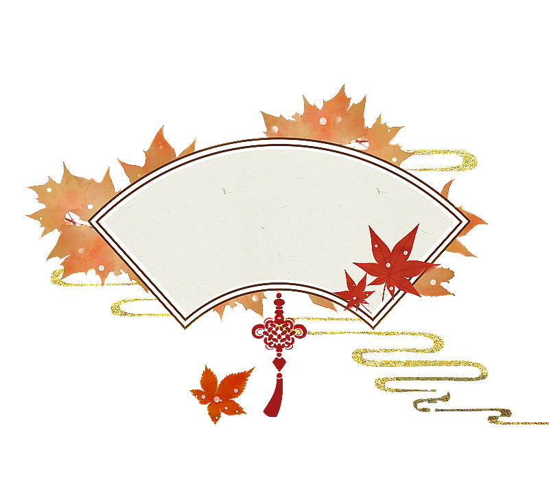 白露节气中式扇形边框素材图片素材