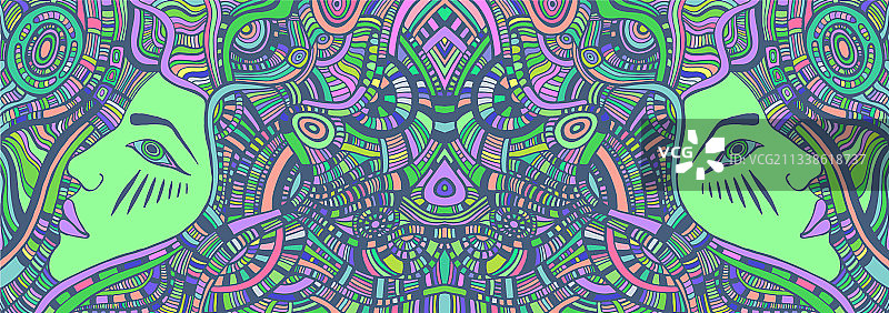 超现实迷幻万花筒女孩图片素材