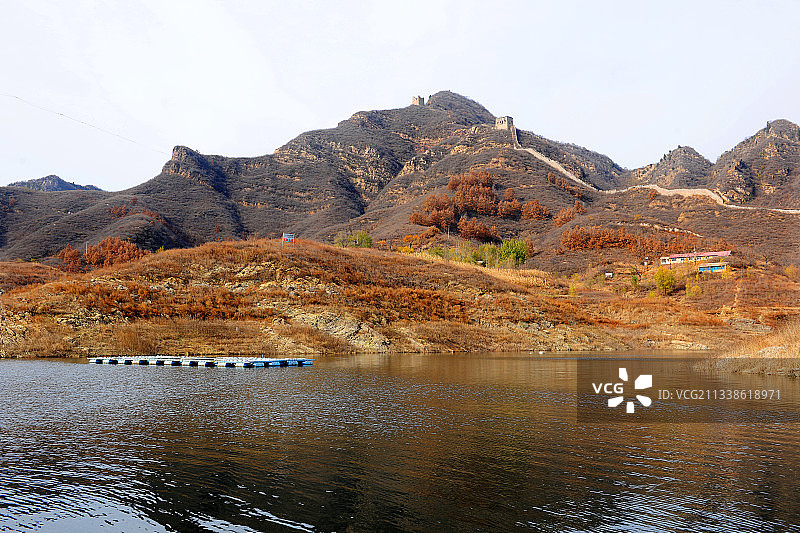 河北，喜峰口长城，水长城风景。图片素材