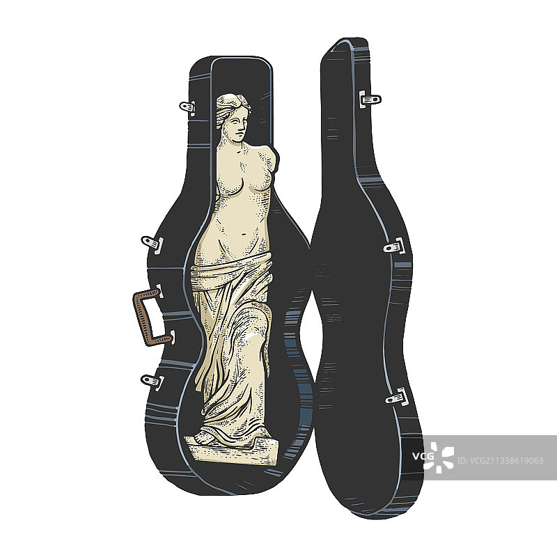 米洛斯的维纳斯低音提琴箱素描图片素材