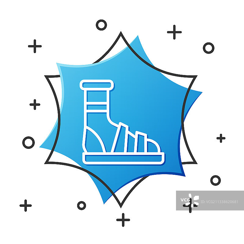 白色背景上的白色线条袜子拖鞋图标图片素材