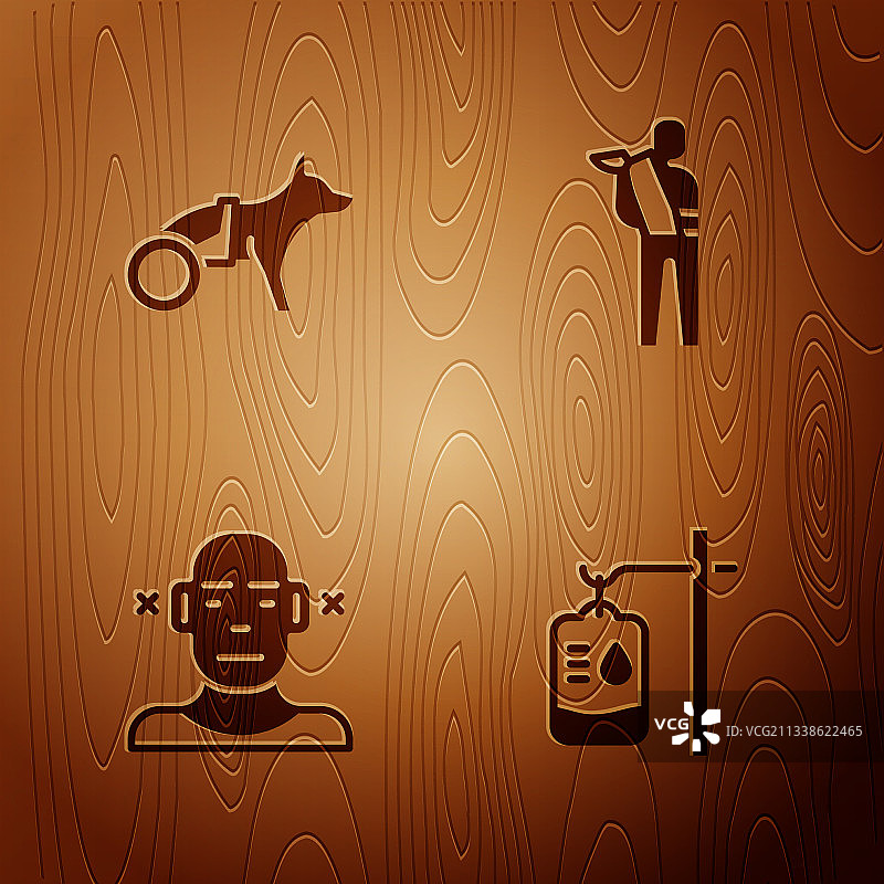 输液袋轮椅狗耳聋人士套装图片素材