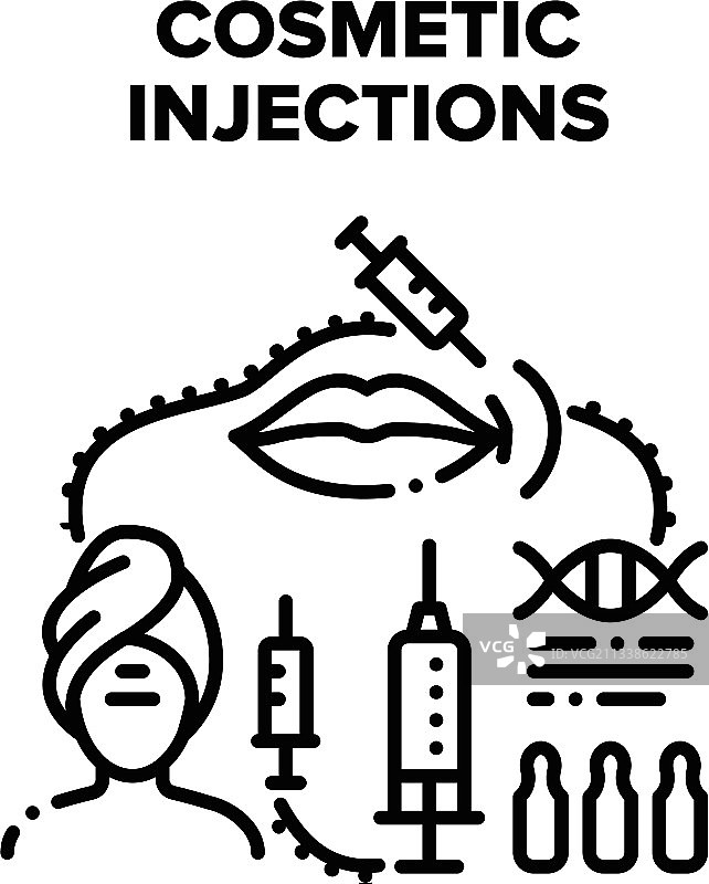 黑色美容注射流程图片素材
