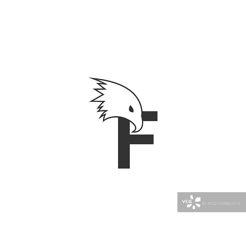 猎鹰头字母F logo图标设计图片素材