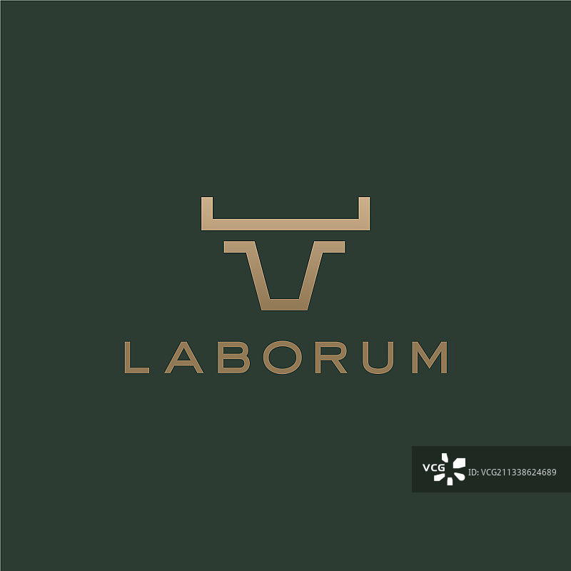 抽象奢华水牛Logo设计模板图片素材