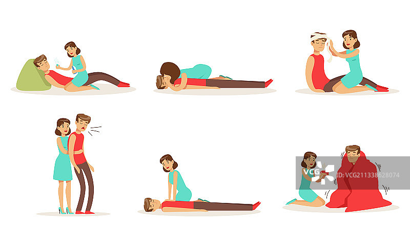 年轻人急救复苏流程图片素材