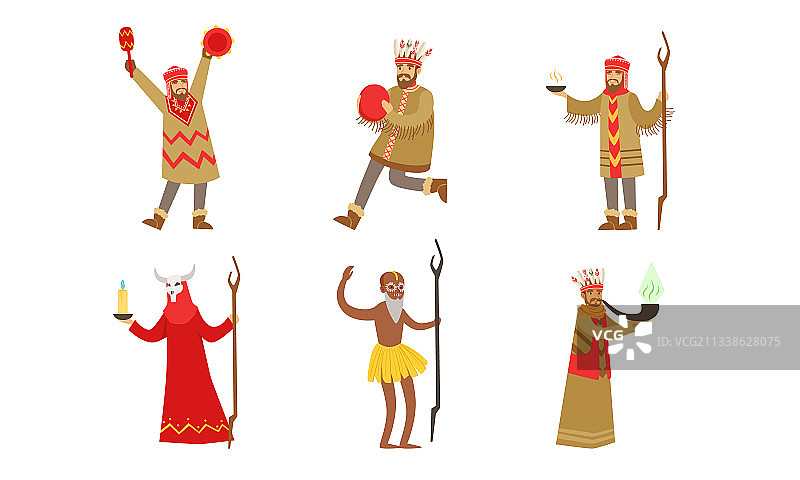 身着传统服饰的美洲原住民印第安人图片素材