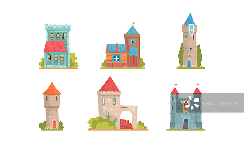 中世纪建筑群古老石砌宅邸图片素材