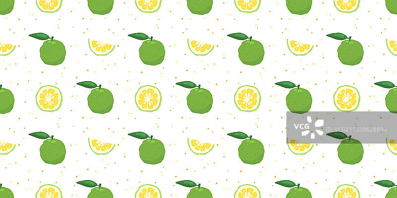 绿色日本柚子无缝图案图片素材