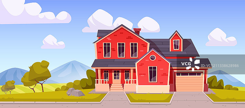 郊区住宅别墅房地产图片素材