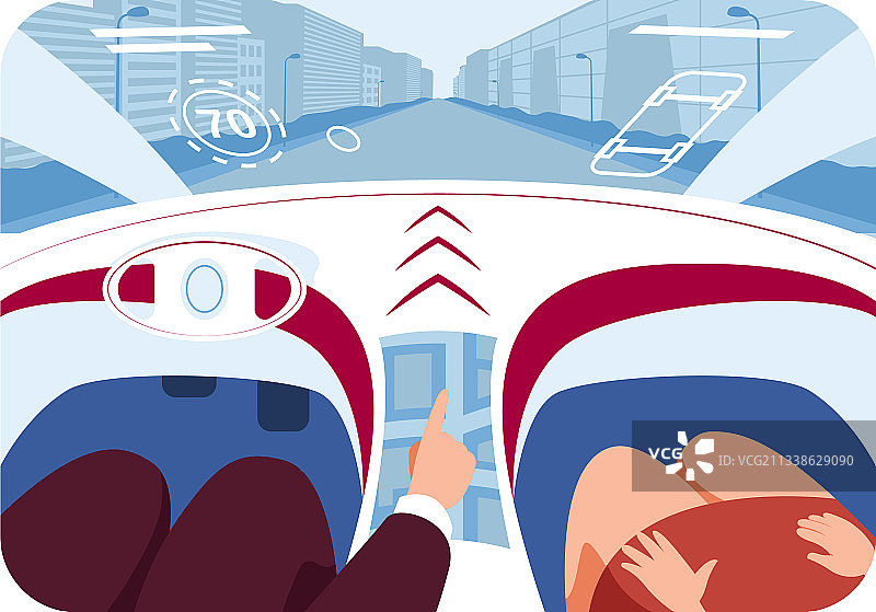 现代豪华汽车驾驶舱内部景观图片素材