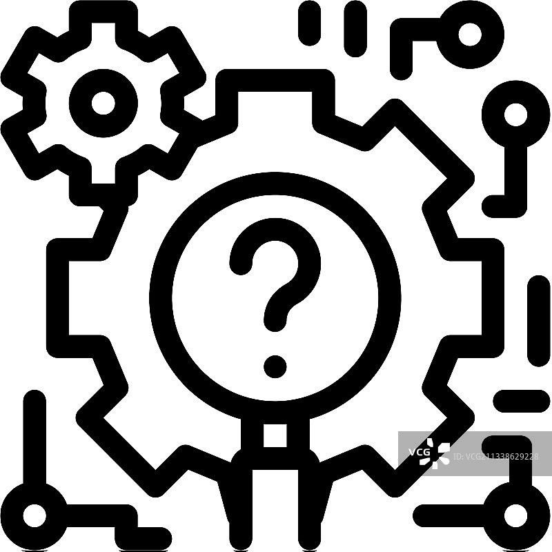 流程研究员线性图标图片素材