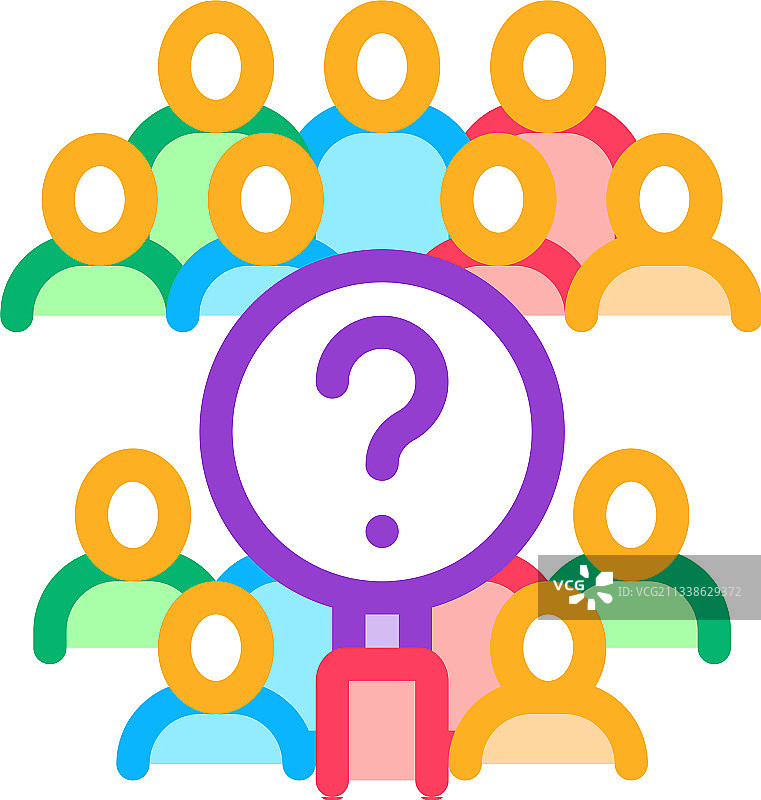 人口统计研究员彩色图标图片素材