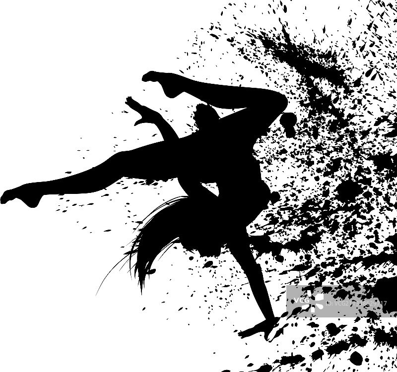 抽象飞溅中的跳舞女孩图片素材