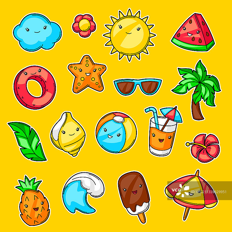可爱夏季度假物品元素合集图片素材