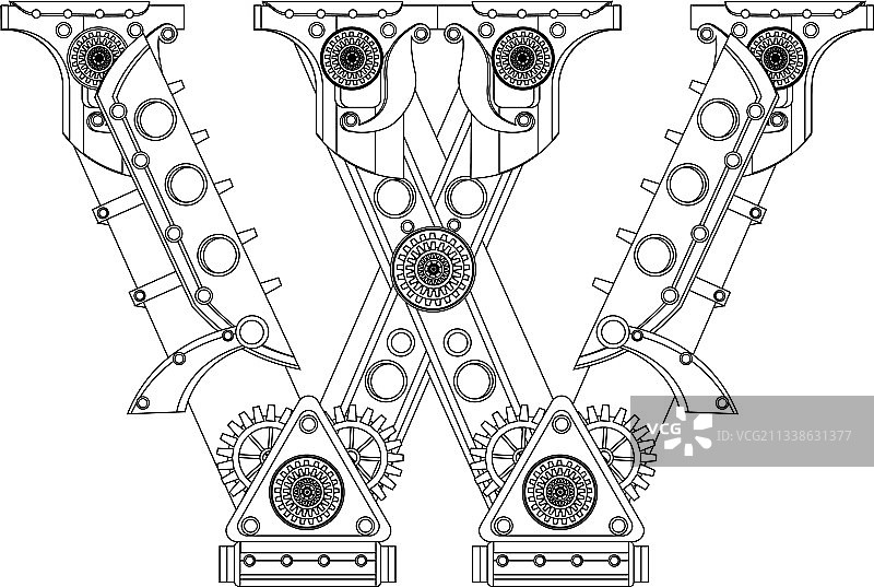 字母W主题填色书图片素材