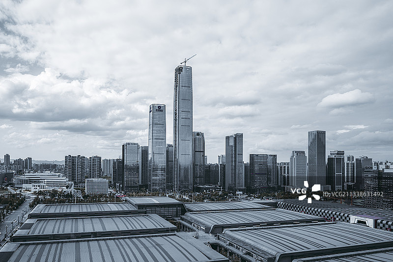 贵阳市观山湖区CBD贵州金融城全景图片素材
