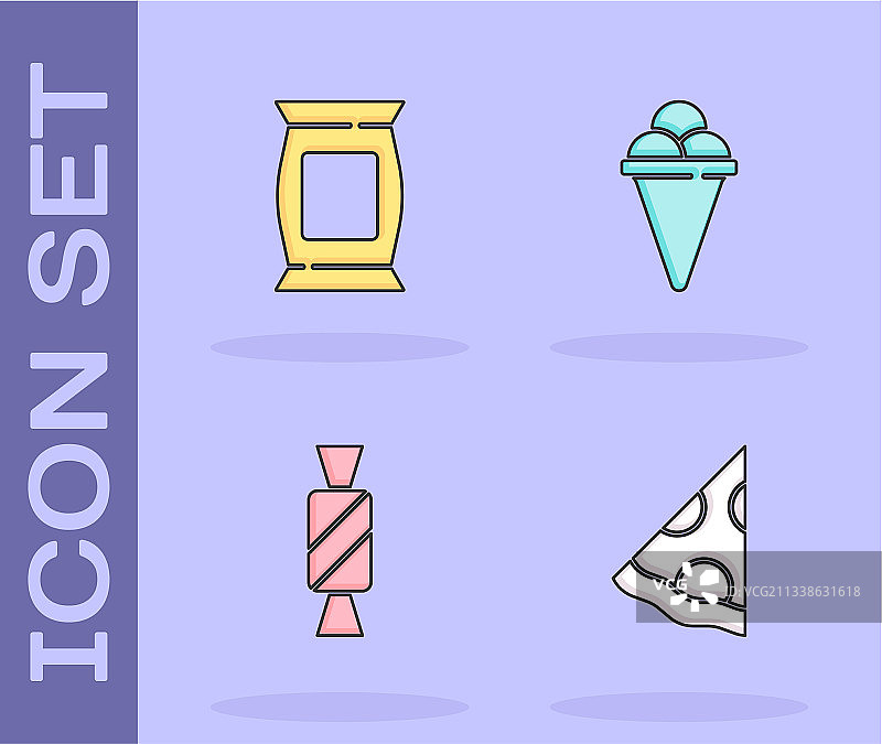 披萨切片、袋装薯片图片素材