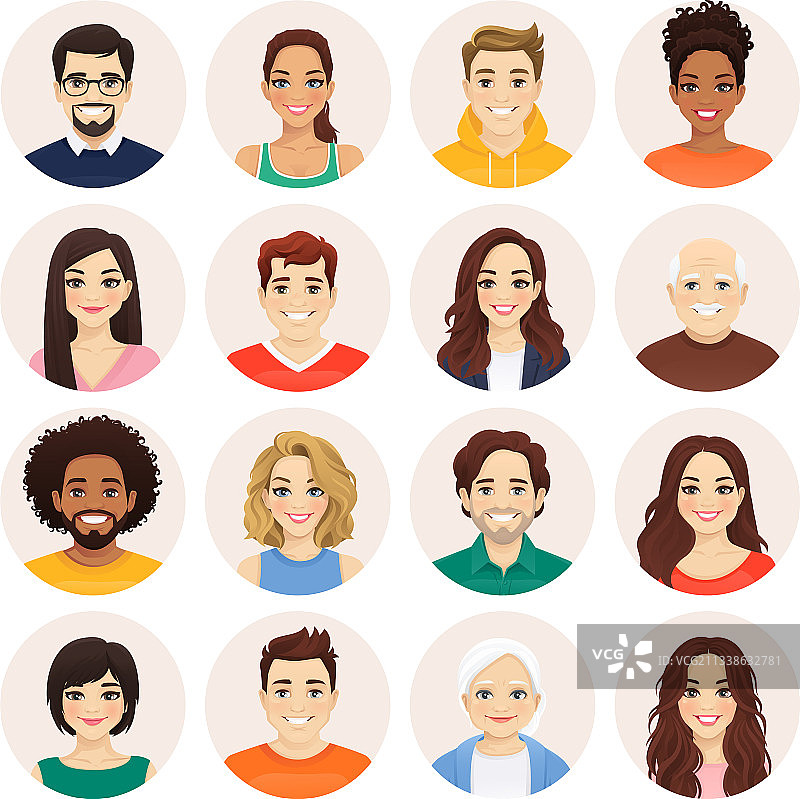 人物头像集：男女合集图片素材