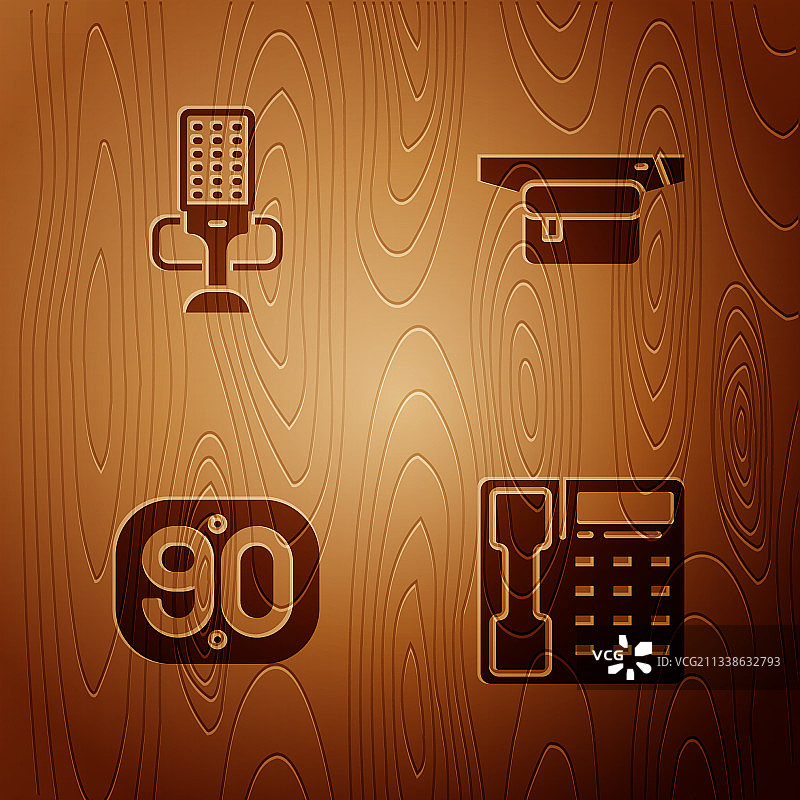 90年代复古电话听筒和麦克风图片素材