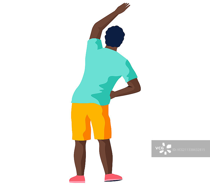 男子进行晨练图片素材